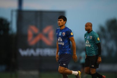 Buriram-Thailand-3Jun2019:Adisak kraisorn player of thailand in action during training before tournament king cup 2019 at buriram academ