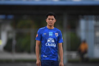Buriram-Thailand-3Jun2019:Pansa hemviboon player of thailand in action during training before tournament king cup 2019 at buriram academ