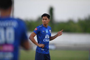 Buriram-Thailand-3Jun2019:Pansa hemviboon player of thailand in action during training before tournament king cup 2019 at buriram academ