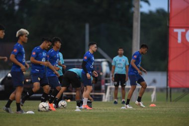 Buriram-Thailand-3Jun2019:Tristan do player of thailand in action during training before tournament king cup 2019 at buriram academ