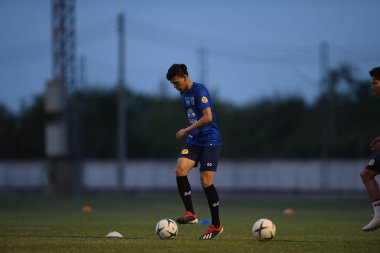 Buriram-Thailand-3Jun2019:Supachai jaided player of thailand in action during training before tournament king cup 2019 at buriram academ