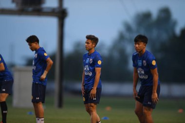 Buriram-Thailand-3Jun2019:Theerathon bunmathan player of thailand in action during training before tournament king cup 2019 at buriram academ