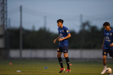 Buriram-Thailand-3Jun2019:Supachai jaided player of thailand in action during training before tournament king cup 2019 at buriram academ