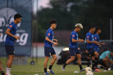 Buriram-Thailand-3Jun2019:Siwakorn jakkuprasart player of thailand in action during training before tournament king cup 2019 at buriram academ
