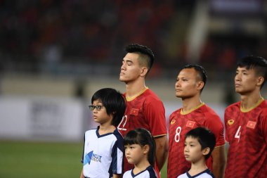 Hanoi-Vietnam-19Nov2019:NGUYEN TIEN LINH #22 Player of Vietnam during fifa world cup qatar 2022 against Vietnam at My dinh stadium,Vietnam