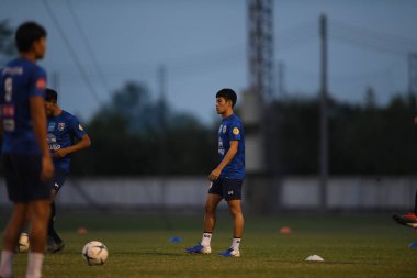 Buriram-Thailand-3Jun2019:Sarach yooyen player of thailand in action during training before tournament king cup 2019 at buriram academ