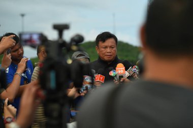 Buriram-Thailand-6 Jun 2019: Sirasak yodyadthai head coach of Thailand in action during training before match again India at camp buriram united, thailand