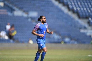 Buriram-Thailand-8 Jun 2019:Adil ahmed khan #6 Player of india in action during kings cup match between thailand against india at chang arena, buriram, thailand