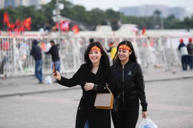 Hanoi-Vietnam-19Nov2019:Unidentified fan of vietnam during fifa world cup qatar 2022 against Vietnam at My dinh stadium,Vietnam