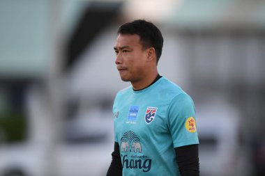 Buriram-Thailand-3Jun2019:Chatchai budprom player of thailand in action during training before tournament king cup 2019 at buriram academ