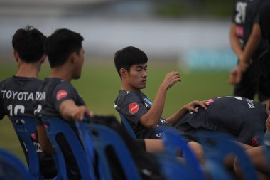 Buriram-Thailand-6 Jun 2019: Sarach yooyen Player of Thailand in action during training before match again India at camp buriram united, thailand