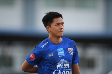 Buriram-Thailand-3Jun2019:Pansa hemviboon player of thailand in action during training before tournament king cup 2019 at buriram academ