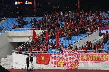 Hanoi-Vietnam-19Nov2019:Unidentified fan of vietnam during fifa world cup qatar 2022 against Vietnam at My dinh stadium,Vietnam