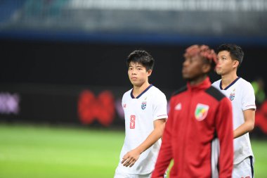 Bangkok-thailand-10 oct 2019: Eakanit panya player of thailand in action during friendly match against congo at leo stadium, thailand