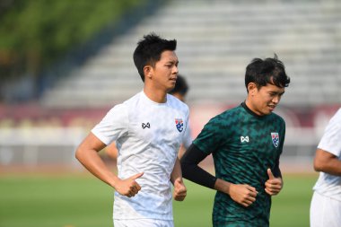 Bangkok-Thailand- Mar 18 2019: Pansa hemviboon Player of Thailand in action during training before FIFA day at boonyajinda stadium, Thailand