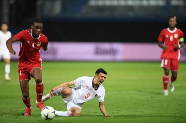 Bangkok-thailand-10oct2019:Supachai jaided player of thailand in action during friendly match against congo at leo stadium,thailand