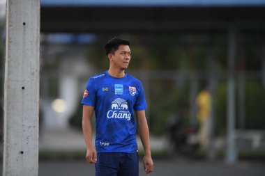 Buriram-Thailand-3Jun2019:Pansa hemviboon player of thailand in action during training before tournament king cup 2019 at buriram academ