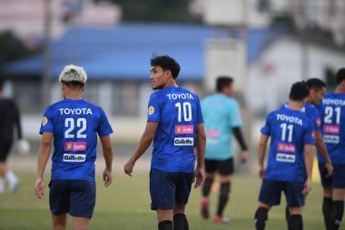 Buriram-Thailand-3Jun2019:Teerasil dangda player of thailand in action during training before tournament king cup 2019 at buriram academ