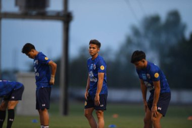 Buriram-Thailand-3Jun2019:Theerathon bunmathan player of thailand in action during training before tournament king cup 2019 at buriram academ