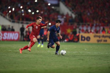 Hanoi-Vietnam-19Nov2019:Eakkanit panya Player of thailand during fifa world cup qatar 2022 against Vietnam at My dinh stadium,Vietnam