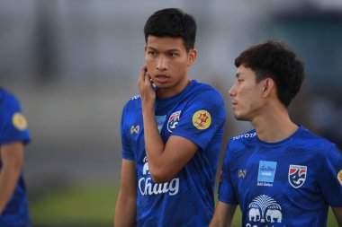 Buriram-Thailand-3Jun2019:Tanaboon kesarat player of thailand in action during training before tournament king cup 2019 at buriram academ