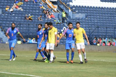 Buriram-Thailand- 8 Jun 2019: Player of thailand in action during kings cup match between thailand against india at chang arena, buriram, thailand