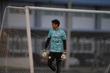 Buriram-Thailand-3Jun2019:Sivarak tedsungnoen player of thailand in action during training before tournament king cup 2019 at buriram academ