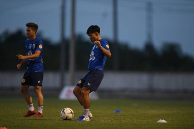 Buriram-Thailand-3Jun2019:Sumanya purisai player of thailand in action during training before tournament king cup 2019 at buriram academ