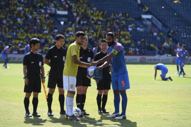 Buriram-Thailand- 8 Jun 2019: Player of thailand in action during kings cup match between thailand against india at chang arena, buriram, thailand