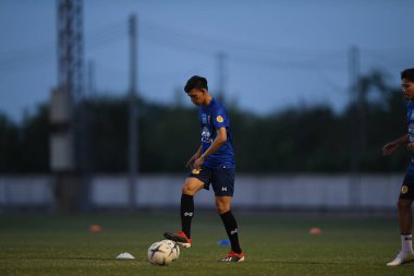 Buriram-Thailand-3Jun2019:Supachai jaided player of thailand in action during training before tournament king cup 2019 at buriram academ