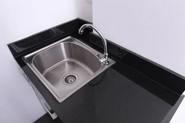 Bowl Stainless Steel Kitchen Sink Modern Style — Foto Stock