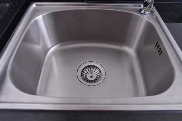 Bowl Stainless Steel Kitchen Sink Modern Style — 图库照片