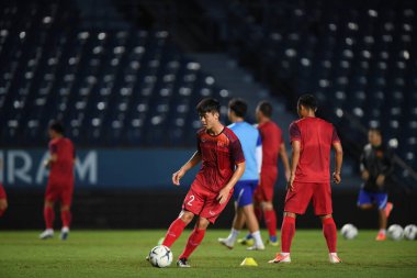 Buriram, Tayland - 3 Haziran 2019: Duy Mnh # 2 Vietnam Turnuva Kralı Kupası 2019 öncesinde Chang Arena, Buriram, Tayland