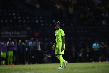 Buriram, Tayland - 8 Haziran 2019: Leandro Jones Johan Bacuna # 10 Curacao Oyuncusu Kings Cup final maçı sırasında Chang Arena, Buriram, Tayland