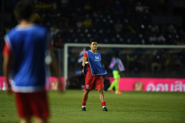 Buriram, Tayland - 8 Haziran 2019: Ha Duc Chinh # 18 Vietnam Futbolcusu Chang Arena, Buriram, Tayland 'da Curacao ile oynanan final maçında