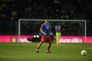 Buriram, Tayland - 8 Haziran 2019: Ha Duc Chinh # 18 Vietnam Futbolcusu Chang Arena, Buriram, Tayland 'da Curacao ile oynanan final maçında