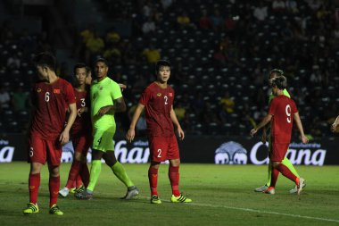 Buriram, Tayland - 8 Haziran 2019 Kings Cup final maçı sırasında Chang Arena, Buriram, Tayland 'da Curacao' ya karşı Vietnam 'ın 2.