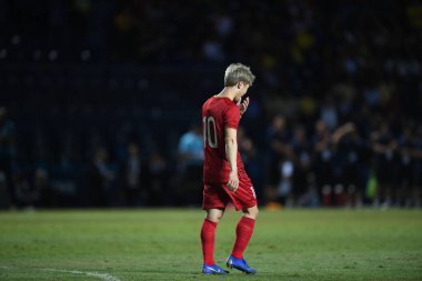 Buriram, Tayland - 8 Haziran. 2019: Nguyn Cng Phng # 10 Vietnam Oyuncusu Kings Cup final maçı sırasında Chang Arena, Buriram, Tayland 'da Curacao' ya karşı