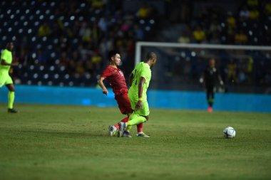 Buriram, Tayland - 8 Haziran 2019: Phm c Huy # 15 Vietnam Oyuncusu Kings Cup final maçı sırasında Chang Arena, Buriram, Tayland 'da Curacao' ya karşı