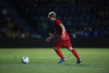 Buriram, Tayland - 8 Haziran. 2019: Nguyn Cng Phng # 10 Vietnam Oyuncusu Kings Cup final maçı sırasında Chang Arena, Buriram, Tayland 'da Curacao' ya karşı