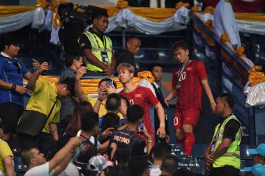 Buriram, Tayland - 8 Haziran. 2019: Nguyn Cng Phng # 10 Vietnam Oyuncusu Kings Cup final maçı sırasında Chang Arena, Buriram, Tayland 'da Curacao' ya karşı