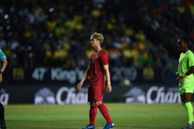 Buriram, Tayland - 8 Haziran. 2019: Nguyn Cng Phng # 10 Vietnam Oyuncusu Kings Cup final maçı sırasında Chang Arena, Buriram, Tayland 'da Curacao' ya karşı