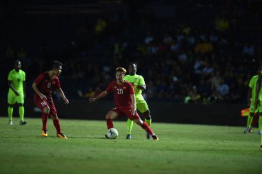 Buriram, Tayland - 8 Haziran 2019: Tran Minh Vuong # 20 Vietnam Oyuncusu Kings Cup final maçı sırasında Chang Arena, Buriram, Tayland