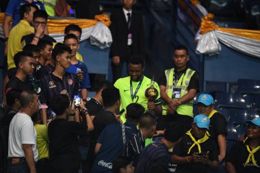 Buriram, Tayland - 8 Haziran 2019: Rhu-Endly Aurelio Jean-Carlo Martina # 2 Curacao oyuncusu Kings Cup final maçı sırasında Chang Arena, Buriram, Tayland