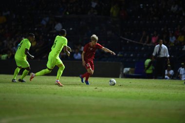 Buriram, Tayland - 8 Haziran. 2019: Nguyn Cng Phng # 10 Vietnam Oyuncusu Kings Cup final maçı sırasında Chang Arena, Buriram, Tayland 'da Curacao' ya karşı