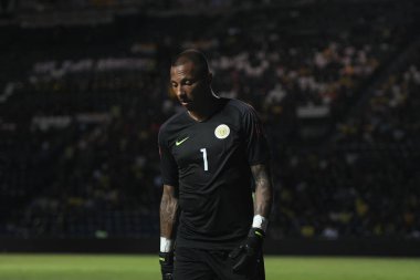 Buriram, Tayland - 8 Haziran 2019: Eloy Victor Room # 1 Curacao Kings Cup final maçı sırasında Chang Arena, Buriram, Tayland