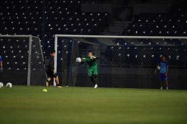Buriram, Tayland - 3 Haziran 2019: Dang Van Lam # 23 Vietnam oyuncusu turnuvanın King Cup 2019 'u öncesinde Chang Arena, Buriram, Tayland