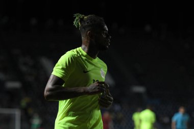 Buriram, Tayland - 8 Haziran 2019: Leandro Jones Johan Bacuna # 10 Curacao Oyuncusu Kings Cup final maçı sırasında Chang Arena, Buriram, Tayland