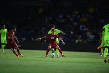 Buriram, Tayland - 8 Haziran 2019: Tran Minh Vuong # 20 Vietnam Oyuncusu Kings Cup final maçı sırasında Chang Arena, Buriram, Tayland