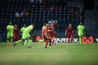 Buriram, Tayland - 8 Haziran. 2019: Nguyn Cng Phng # 10 Vietnam Oyuncusu Kings Cup final maçı sırasında Chang Arena, Buriram, Tayland 'da Curacao' ya karşı